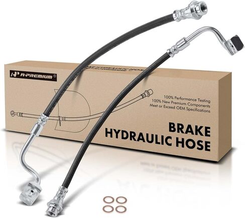 A-Premium Front Driver and Passenger Brake Hydraulic Hose Compatible with Select Chevy Models - Impala 2006-2013, Impala Limited 2014-2016, Monte Carlo 2006-2007 - Replace# 15242632(Pack of 2) in Saudi Arabia
