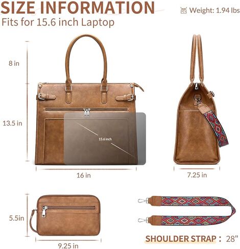 Laptop Tote Bag for Women Briefcase Laptop Purse, 15.6 inch Computer Work Bags with Satchel Purse in Saudi Arabia