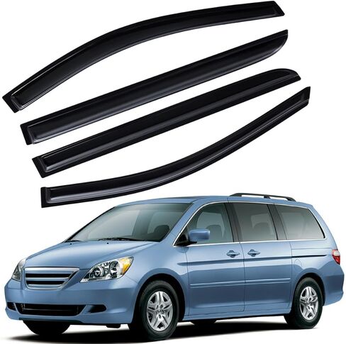 واقي نافذة تهوية أوتوماتيكية للتركيب الخارجي من Lightronic، يناسب 2005-2007 Honda Odyssey (للتجول/EX/EX-L/LX)، واقي مطر للحماية من الأشعة فوق البنفسجية، عاكس الرياح الأصلي للدخان، سهل التركيب بدون حفر، 4 قطع in Saudi Arabia