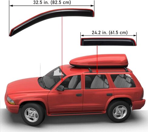 Lightronic Extra Durable Clip-on in-Channel Auto Vent Window Visors, Fits 1998-2003 Dodge Durango, UV Protection Rain Guards, Original Wind Deflectors, Smoke, 4-Pcs in Saudi Arabia
