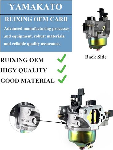 YAMAKATO Ruixing GX160 Carburetor Kit OEM for Honda GX120 GX140 GX160 GX168 GX200 Predator 212cc Coleman Ct200u ex Bt200x Kt196 196cc 224cc 5.5hp 6.5hp Honda Carburetor 16100-ZH8-W61 Engine in Saudi Arabia