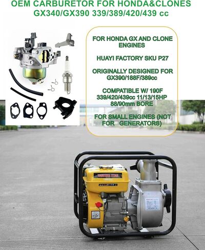 YAMAKATO Ruixing GX160 Carburetor Kit OEM for Honda GX120 GX140 GX160 GX168 GX200 Predator 212cc Coleman Ct200u ex Bt200x Kt196 196cc 224cc 5.5hp 6.5hp Honda Carburetor 16100-ZH8-W61 Engine in Saudi Arabia