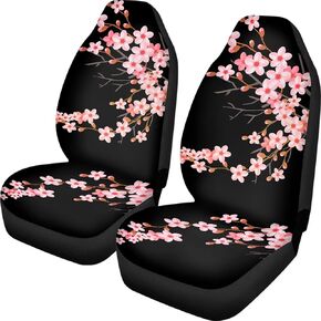 LedBack Cherry Blossom Painting Black Universal Fit Auto Front Bucket Seat Covers for Women,Fit Most Car,Truck,SUV,or Van in Kuwait
