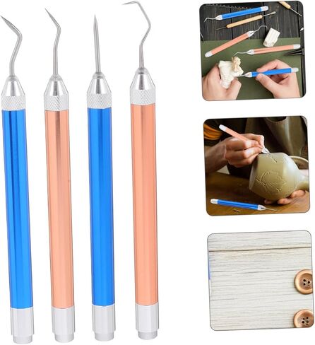 Gadpiparty 4pcs Craft Vinyl Weeding Tools Kit Led Light Pin Hook Tweezers for Cutting Machines Embossing in Saudi Arabia
