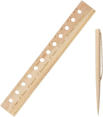 Seeding Spacing Ruler, Spacer Tool Seeder Planting Ruler with Holes | Seeding Garden Template, Plant Dibber Spacing Template Wooden Accurate Gardening Tool for Vegetable Gardens in Saudi Arabia