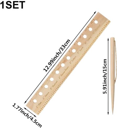 Seeding Spacing Ruler, Spacer Tool Seeder Planting Ruler with Holes | Seeding Garden Template, Plant Dibber Spacing Template Wooden Accurate Gardening Tool for Vegetable Gardens in Saudi Arabia