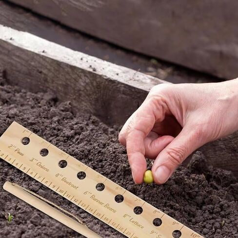Seeding Spacing Ruler, Spacer Tool Seeder Planting Ruler with Holes | Seeding Garden Template, Plant Dibber Spacing Template Wooden Accurate Gardening Tool for Vegetable Gardens in Saudi Arabia