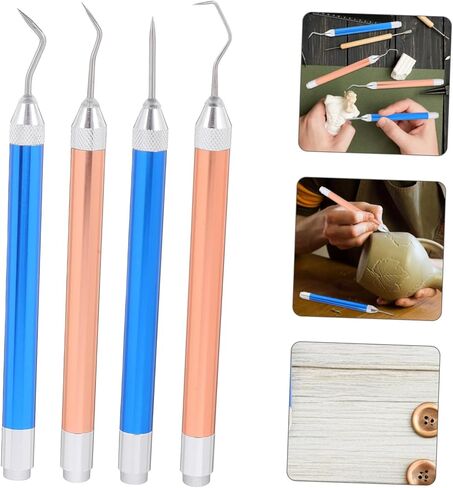 jojofuny 4pcs Vinyl Weeding Tools Led Lighted Kit Pins Hooks for Cutting Embossing Craft Vinyl Tools DIY Pro in Saudi Arabia