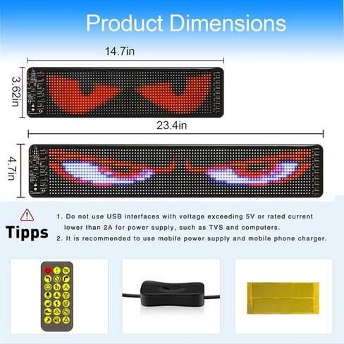 ترقية ضوء عيون الشيطان للزجاج الأمامي للسيارة/الشاحنة، قطعة واحدة مقاس 14.7 بوصة × 3.6 بوصة أوجوس ليد بارا كارو، مصابيح LED متحركة لعيون السيارة، لافتة LED للإعلان الساطع للسيارة، المتجر، الحفلات، البار، الحفلة الموسيقية in Kuwait