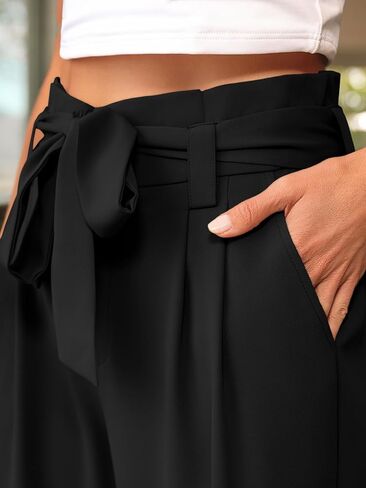 LILLUSORY Wide Leg Dress Pants Women's Paperbag High Waisted Business Casual Trousers with Removable Belt in Kuwait