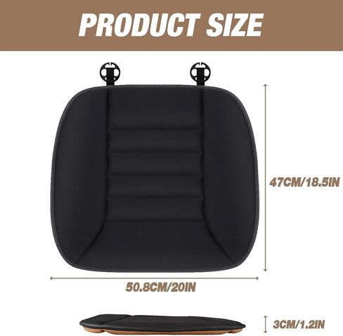 Memory Foam Seat Cushion for Car & Office Chair, Non-Slip Car Seat Cushion for Driving with Soft Comfort & Warmth, Universal Car Cushion for Long Driving Ergonomic Support (Gray) in Saudi Arabia