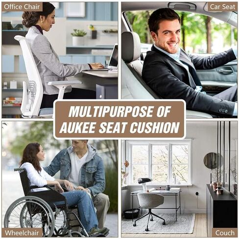 Memory Foam Seat Cushion for Car & Office Chair, Non-Slip Car Seat Cushion for Driving with Soft Comfort & Warmth, Universal Car Cushion for Long Driving Ergonomic Support (Gray) in Saudi Arabia