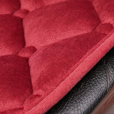 2pc Plush Front Seat Cushion with Back Support - Winter Warmth, Easy Installation, Polyester Fiber, Fits Most Vehicles, Beige (2pc Front Row Black) in Saudi Arabia