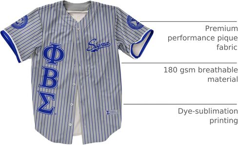 BBGreek Phi Beta Sigma Paraphernalia - Baseball Jersey Collection - Officially Licensed in Saudi Arabia