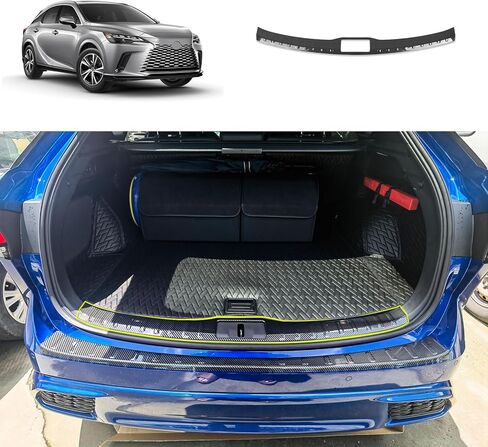 Rear Bumper Guard Cover Protector Compatible with Lexus New RX RX350 RX350h RX500h F Sport 2023 2024 2025 Inner/Outer Tailgate Sill Guard Trims Car Accessories 2PC(Carbon Fiber Style) in Saudi Arabia