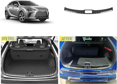 Rear Bumper Guard Cover Protector Compatible with Lexus New RX RX350 RX350h RX500h F Sport 2023 2024 2025 Inner/Outer Tailgate Sill Guard Trims Car Accessories 2PC(Carbon Fiber Style) in Saudi Arabia