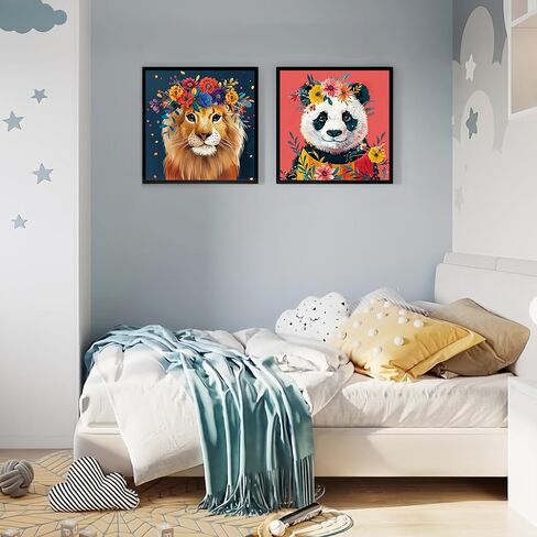 Yunruily 4 Pack Paint by Numbers with Frame,Paint by Numbers Kit for Kids,Funny Animal Kids Paint by Number Kits Age 8-12 with Wooden Easel for Gifts and Home Decor 8X8 inch in Saudi Arabia