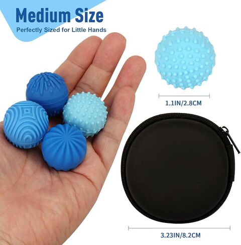 Fidget Toys Balls - 4PCS Textured Sensory Toys Stress Balls for Adults, Anxiety ADHD Autism Relief Items, Office Desk Toy, Fun Textures Gadgets, Stocking Stuffers & Gifts for Teens in Saudi Arabia