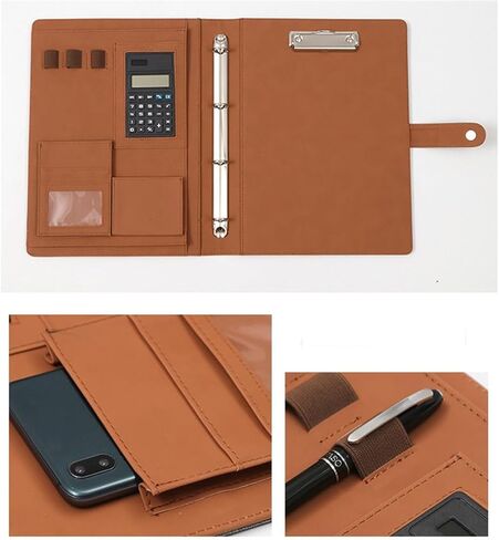 Business Office A4 Folder Data Board Leather Sales Contract Book Loose Leaf Folder in Saudi Arabia