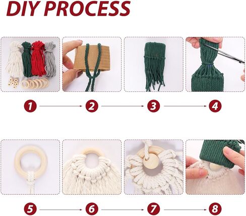 6 قطع من المكرامية DIY مجموعة حرفية عيد الميلاد من المكرامية لتعليق شجرة الكريسماس تتضمن تعليمات ديكور للعطلات in Saudi Arabia