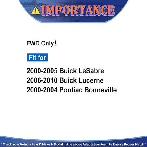 محور السيرة الذاتية مناسب مع Buick Lesabre 2000 2001 2002 2003 2004 2005 & Lucerne 2006 2007 2008 2009 2010 3.8L 3.9L، لبونتياك بونفيل 2000-2004 محاور السيرة الذاتية عمود مشترك للسائق والركاب الجانبي in Saudi Arabia