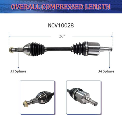 محور السيرة الذاتية مناسب مع Buick Lesabre 2000 2001 2002 2003 2004 2005 & Lucerne 2006 2007 2008 2009 2010 3.8L 3.9L، لبونتياك بونفيل 2000-2004 محاور السيرة الذاتية عمود مشترك للسائق والركاب الجانبي in Saudi Arabia