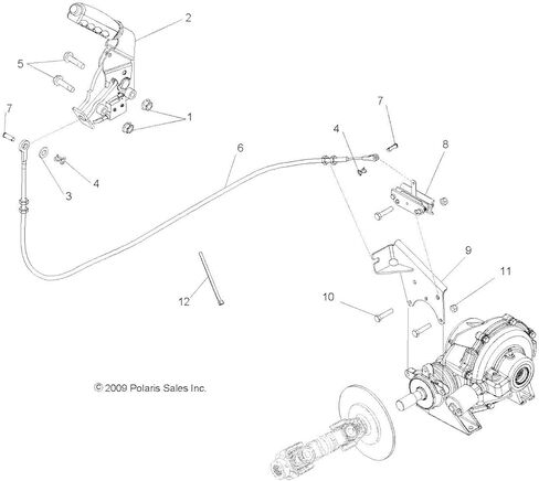كابل فرامل Polaris Ranger Park، قطعة OEM الأصلية 7081585، الكمية 1 in Saudi Arabia