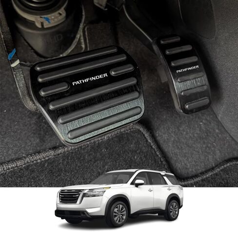 Kakash Custom Interior Accessories for Nissan Pathfinder 2022 2023 2024 2025 Aluminium Alloy Gas Accelerator Pedal Covers,Anti-Slip No Drilling Brake Foot Pedal Pads 2 Pieces/Set(Black) in Saudi Arabia