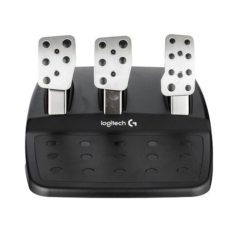 Logitech G G29 Driving Force Racing Wheel and Floor Pedals, Real Force Feedback, Stainless Steel Paddle Shifters (941-000110) Bundle Including: Surge Protector, Cable Ties, Electronic's Basket Cloth in Saudi Arabia
