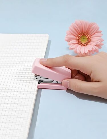 3 Packs Mini Stapler with 1500 Staples, Office Stapler, Non-Slip, Pink, in Saudi Arabia