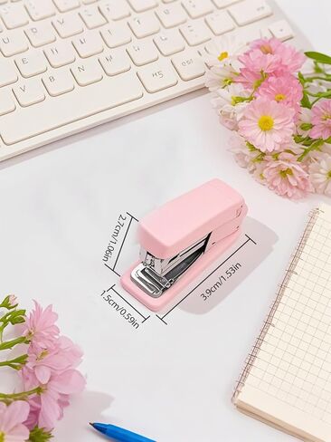 3 Packs Mini Stapler with 1500 Staples, Office Stapler, Non-Slip, Pink, in Saudi Arabia