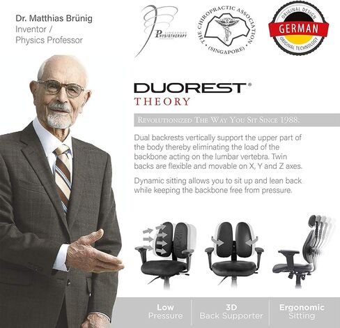 Duorest [صنع في كوريا] كرسي مكتب مريح مزدوج الظهر لآلام أسفل الظهر - كرسي جلدي، كرسي مكتب لدعم أسفل الظهر l كراسي مكتب منزلية (جلد أسود) in Saudi Arabia