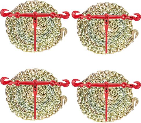 VEVOR 9215LBS 3/8" – 1/2" Ratchet Binders 9,215 LBS Secure Working Load, G70 Hooks and Adjustable Length, for Grade 70-80 Chains, Tie Down, Hauling, Towing, 2-Pack, Red in Kuwait