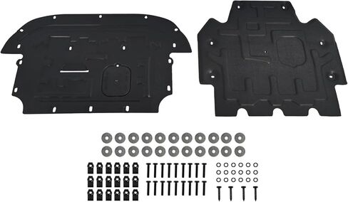 Engine Case Guard Splash Shield Fit for Audi A6 / S6 2012-2018 Front & Rear Lower Engine Mud Flap Cover Plastic PVC Chassis Protection Plate,Direct Installation NO Drilling in Saudi Arabia