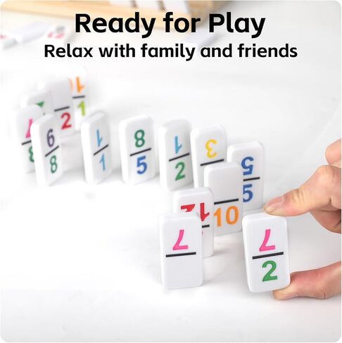 مجموعة دومينو القطار المكسيكي المزدوج 15 مجموعة، 136 بلاط أرقام ملون مع علبة EVA خفيفة الوزن، لعبة لوحة استراتيجية للعائلة والكبار in Kuwait