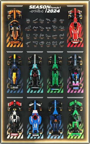Display Wallboard with RGB LED Lights for Lego Speed Champions F1 Collector's Pack,Wall Mount for 77242-77251 Collectible F1 Model Car Kit (Car Not Included) in Kuwait