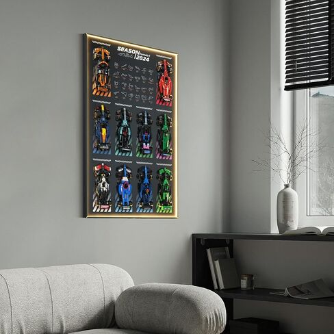 Display Wallboard with RGB LED Lights for Lego Speed Champions F1 Collector's Pack,Wall Mount for 77242-77251 Collectible F1 Model Car Kit (Car Not Included) in Kuwait
