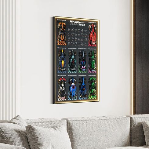 Display Wallboard with RGB LED Lights for Lego Speed Champions F1 Collector's Pack,Wall Mount for 77242-77251 Collectible F1 Model Car Kit (Car Not Included) in Kuwait