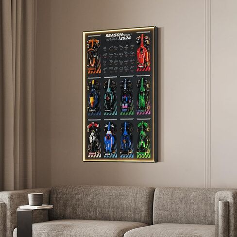 Display Wallboard with RGB LED Lights for Lego Speed Champions F1 Collector's Pack,Wall Mount for 77242-77251 Collectible F1 Model Car Kit (Car Not Included) in Kuwait