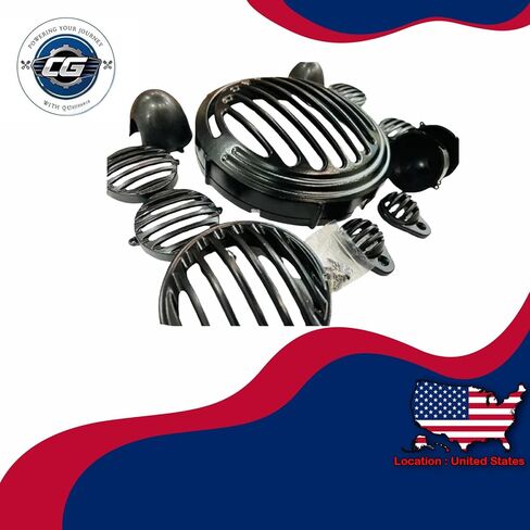 Headlight/Headlamp Grille Set (12 PCS) Fits for Royal Enfield Part Compatible with All New Classic 350 | Durable Headlamp Protection | Part Number SE/034 in Saudi Arabia