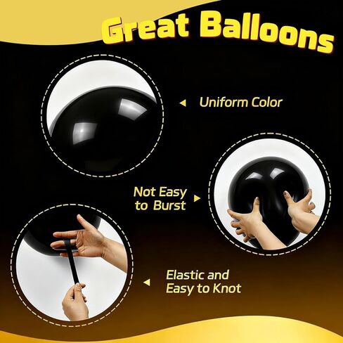 بالونات سوداء وذهبية - 60 قطعة بالونات بيضاء لؤلؤية ومعدنية مقاس 30.48 سم لحفلات الزفاف وأعياد الميلاد وحفلات استقبال المولود الجديد (20 أسود، 20 أبيض، 10 ذهبي، 10 قصاصات) in Kuwait