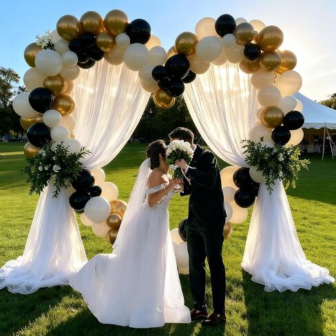 بالونات سوداء وذهبية - 60 قطعة بالونات بيضاء لؤلؤية ومعدنية مقاس 30.48 سم لحفلات الزفاف وأعياد الميلاد وحفلات استقبال المولود الجديد (20 أسود، 20 أبيض، 10 ذهبي، 10 قصاصات) in Kuwait