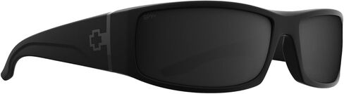 SPY Cooper XL, Rectangular Wrap Sunglasses, Color and Contrast Enhancing Lenses, Matte Black - Grey Lenses in Saudi Arabia