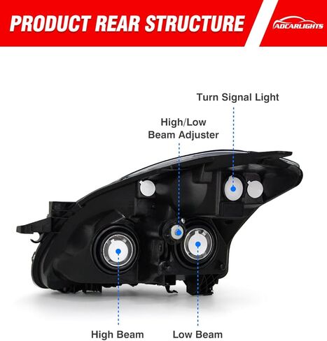 مجموعة المصابيح الأمامية لسيارة Nissan 2013-2015 Altima 4Door fit 13 14 15 Nissan Altima Headlamp Clear Lens غطاء كروم مع عاكس كهرماني بديل للسائق وجوانب الركاب in Saudi Arabia