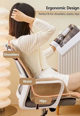 Office Chair Cushion for Desk Chair,Upgraded Lumbar Support Seat Cushion for Desk Chair Cushions for Dorm Desk Chair with Back(Grey) in Saudi Arabia