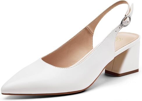 GENSHUO Women's Slingback Closed Toe Block Chunky Low Heel Pumps - 2.36 Inches Office Wedding Party Dress Shoes in Saudi Arabia