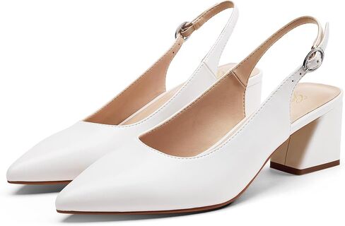 GENSHUO Women's Slingback Closed Toe Block Chunky Low Heel Pumps - 2.36 Inches Office Wedding Party Dress Shoes in Saudi Arabia