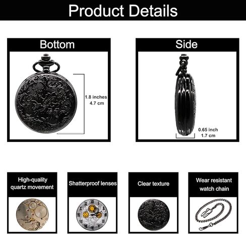 ساعة جيب كلاسيكية من SIMAOTE، ساعة جيب دكتور هو، ساعة جيب كوارتز مع سلسلة للرجال والنساء in Kuwait