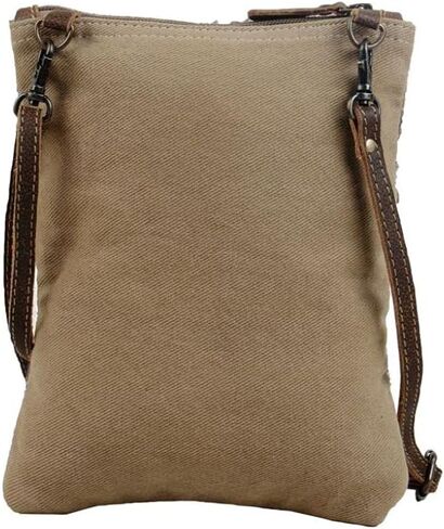 حقيبة ميرا بسحاب من القماش - حقائب كروس من الجلد والسجاد والقماش من ديلكاتي للنساء، تصميم أزتيك بألوان الأخضر والبني والأصفر، حقيبة من القماش بسحاب مع حزام قابل للتعديل in Kuwait