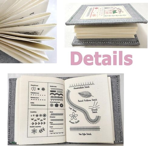 Stitch Book Sewing Kit, Embroidery DIY Stitches Kits,Creative Mini Sewing Book, Guide for Sewing Projects with Portable Travel Mini Sewing Kits, Enthusiasts & Beginners DIY Ideal in Saudi Arabia